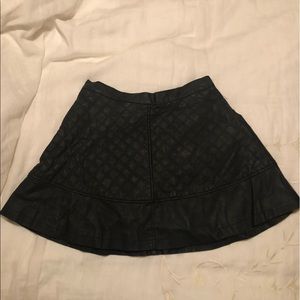 Black faux leather flare skirt NEVER WORN